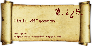 Mitiu Ágoston névjegykártya
